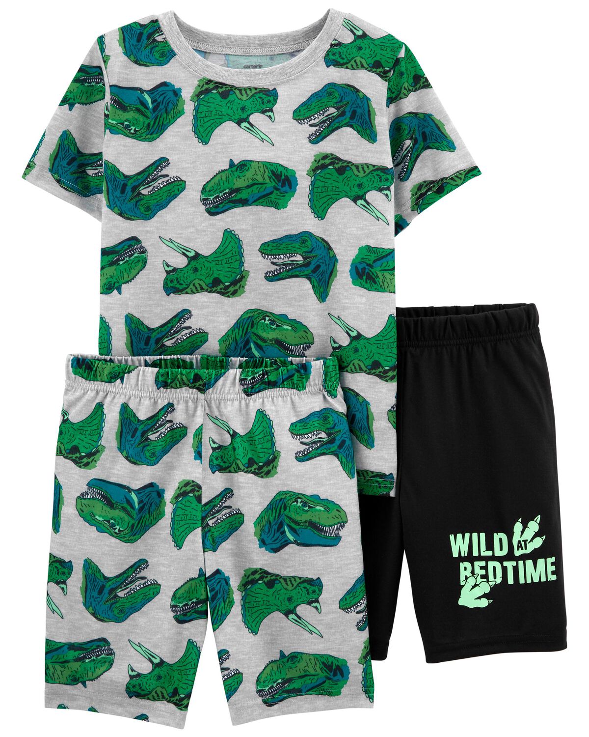 Kid 3-Piece Dinosaur Loose Fit Pajamas