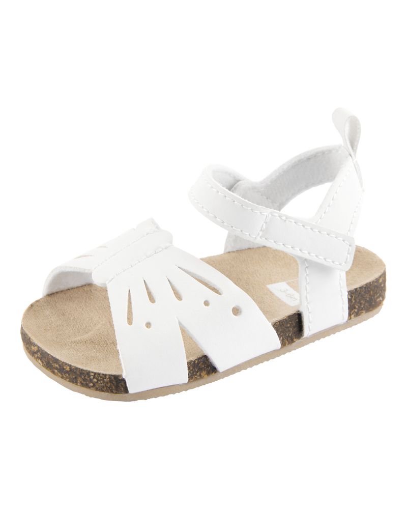 Baby Butterfly Faux Cork Sandals - White, image 6 of 7 slides