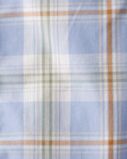 Baby Poplin Plaid Button-Front Long-Sleeve Bodysuit, image 3 of 4 slides