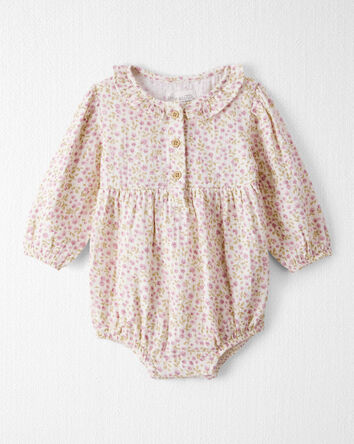 Baby Girl Organic Cotton Gauze Bubble in Botanic Muse Print, 