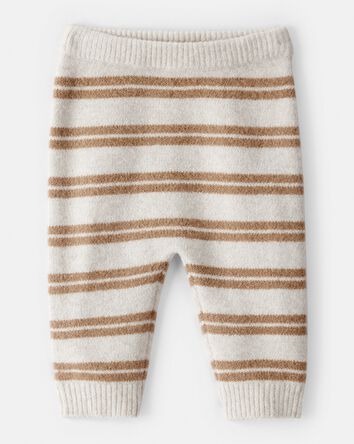 Baby Stripe Sweater Knit Pants - Brown/Cream, 