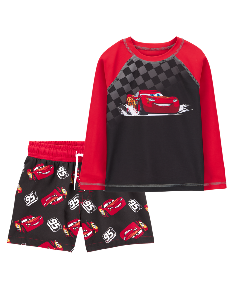 Toddler 2-Piece Cars™ Rashguard & Swim Trunk Set, image 1 of 6 slides