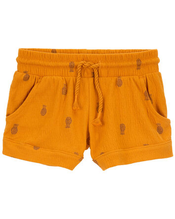 Toddler Pineapple Pull-On Knit Gauze Shorts, 