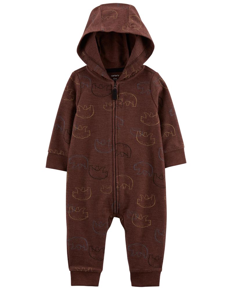 Baby Zip-Up Hooded Jumpsuit, image 1 of 3 slides