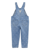Toddler Heart-Print Knit Denim Overalls - Blue, image 2 of 5 slides