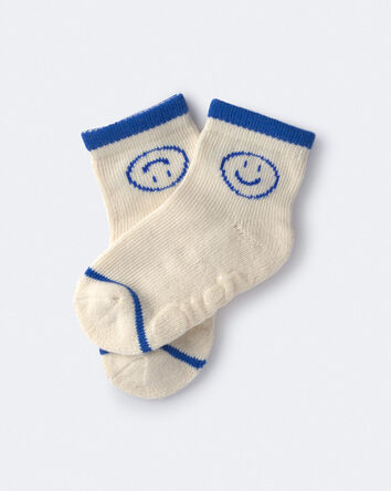 Toddler Emotions Crew Socks - Cream, 