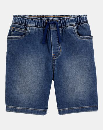 Kid Pull-On Denim Shorts - Navy, 