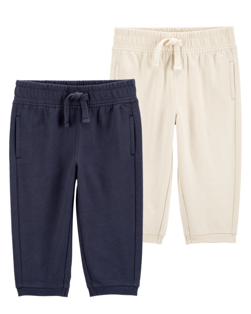 Baby 2-Pack French Terry Joggers, image 1 of 7 slides