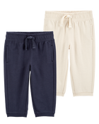 Baby 2-Pack French Terry Joggers, image 1 of 7 slides