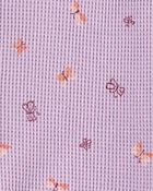 Toddler Girl 1-Piece Butterfly Waffle Knit Footie Pajamas, image 2 of 4 slides