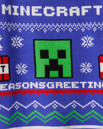 Boys Minecraft® Long-Sleeve Sweater - Blue/Green, 