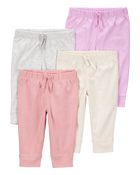 Baby 4-Pack Pull-On Pants, image 1 of 7 slides