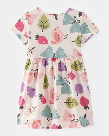 Toddler Girl Fruit Print Short-Sleeve Knit Dress, 