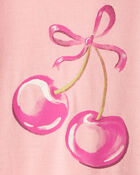 Girls Cherry Print Long-Sleeve Loose Fit Night Gowns - Pink, image 3 of 4 slides