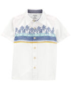 Baby Tropical Print Button-Front Shirt, image 1 of 2 slides