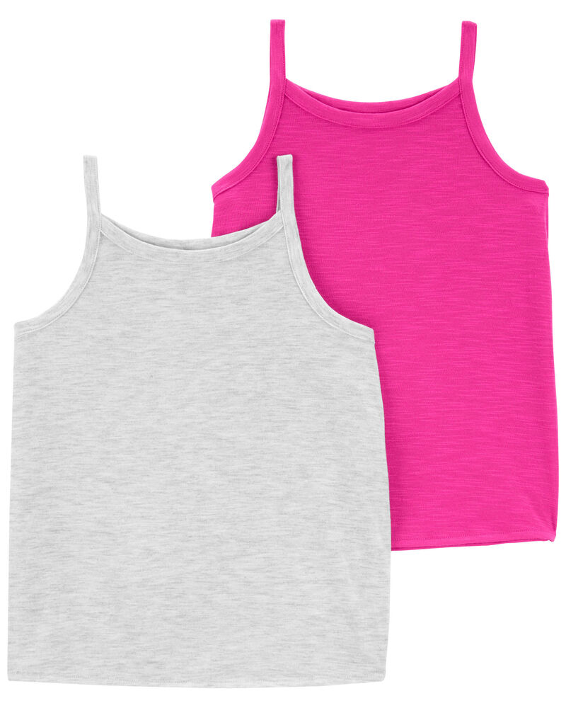 Kid 2-Pack Slub Jersey Pajama Tanks, image 1 of 4 slides