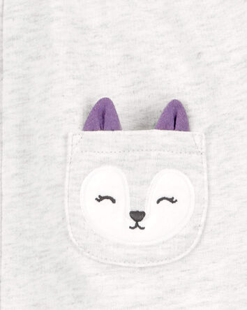 3-Piece Purple Fox Little Vest Set, 