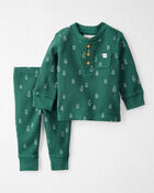 Baby Waffle Knit Set Made with Organic Cotton in Evergreen Trees
, image 1 of 4 slides