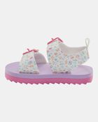 Toddler Casual Floral Sandals - Pink/White, image 6 of 7 slides