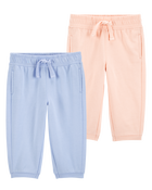 Baby 2-Pack French Terry Joggers, image 1 of 7 slides