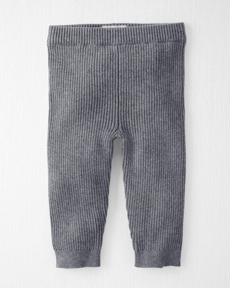 Baby Organic Cotton Ribbed Sweater Knit Pants in Grey, image 1 of 4 slides