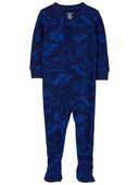 Navy - Toddler 1-Piece Dinosaur Thermal Footie Pajamas
