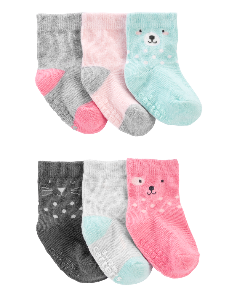 Baby 6-Pack Crew Socks, image 1 of 2 slides