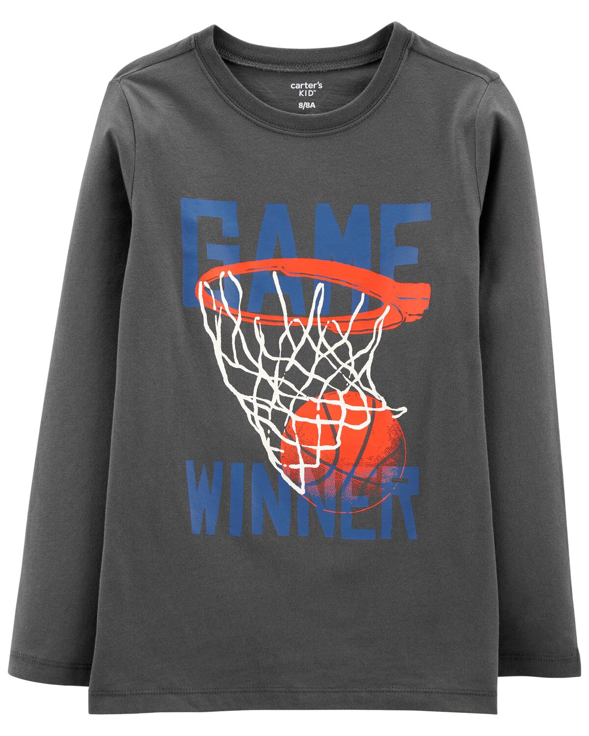 Grey Kid Basketball Graphic Tee