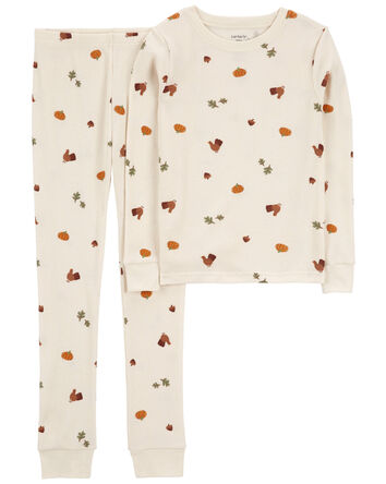 Kid 2-Piece Thanksgiving Cotton Blend Pajamas, 