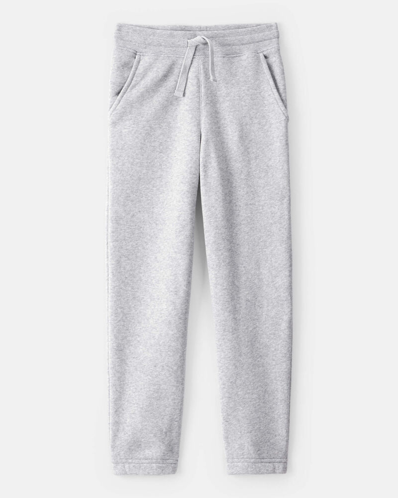 Boys Solid Fleece Drawstring Joggers - Grey, image 1 of 4 slides