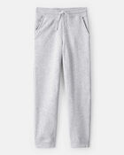 Boys Solid Fleece Drawstring Joggers - Grey, image 1 of 4 slides