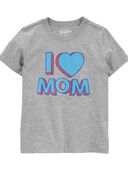 Grey - Toddler I Love Mom Graphic Tee