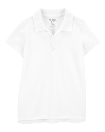 Kid White Piqué Polo Shirt, 