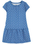 Blue - Toddler Floral Cotton Dress