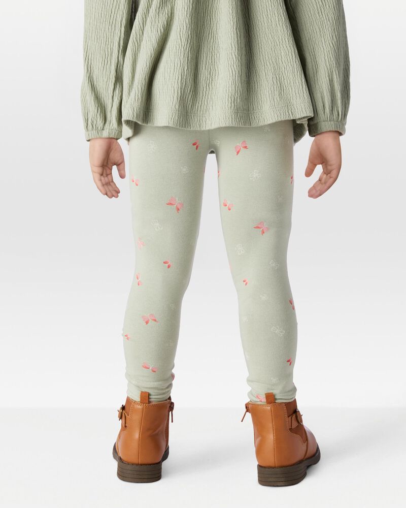 Toddler Girl Floral Stretch Leggings - Green, image 2 of 7 slides