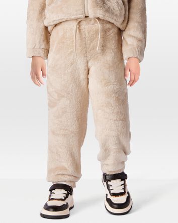Toddler Velour Joggers - Tan, 