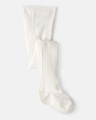 Girls Rib Tights - White, image 1 of 2 slides