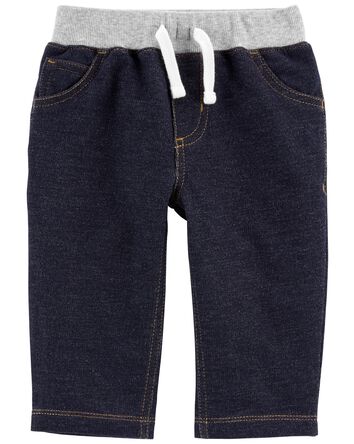 Baby Pull-On Knit Denim Pants, 