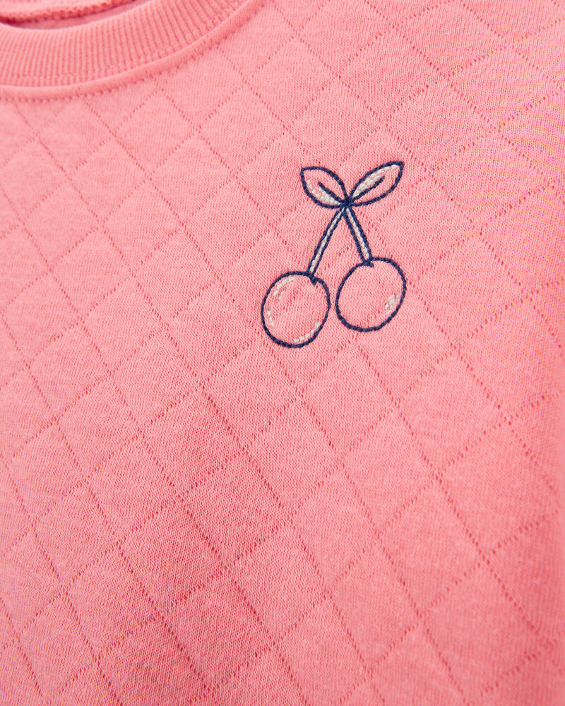 Toddler 2-Piece Cherry Doubleknit Pullover & Flare Legging Set, image 2 of 4 slides