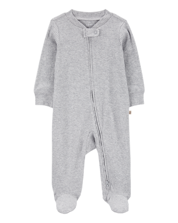 Baby 2-Way Zip Ribbed Sleep & Play Pajamas, 