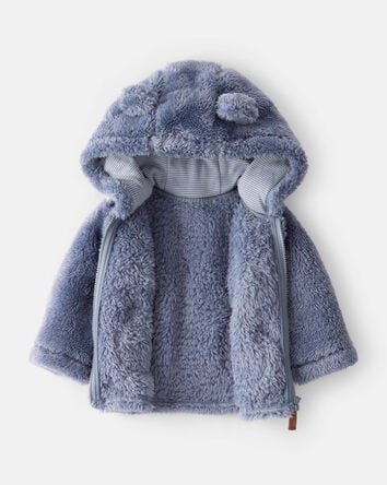 Baby Boy Sherpa Lined Long-Sleeve Sweater - Blue, 