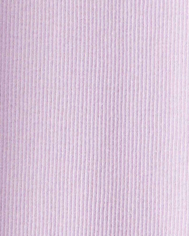 Girls 100% Cotton Pull-On Stretch Leggings - Purple, image 3 of 4 slides
