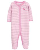 Baby Cherry Snap-Up Terry Sleep & Play Pajamas, image 1 of 3 slides