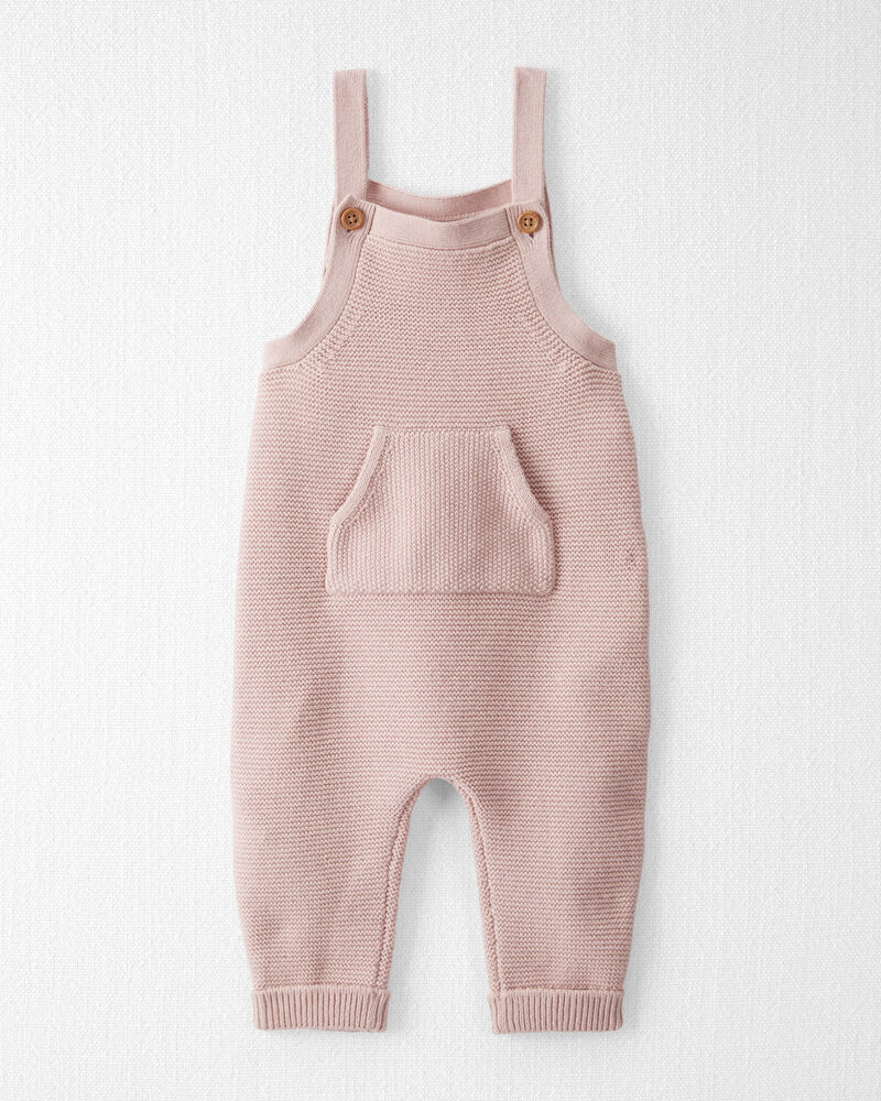Baby Organic Cotton Sweater Knit Overalls in Perfect Pink
, image 1 of 6 slides