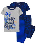 Baby 4-Piece Dinosaur Cotton Blend Pajamas, image 1 of 5 slides