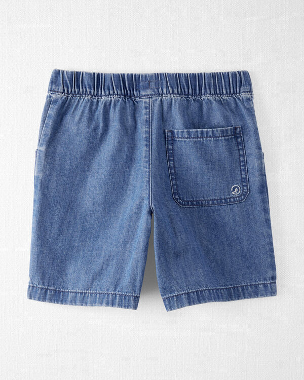Kid Organic Cotton Chambray Drawstring Shorts