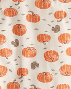 Toddler Organic Cotton Pajamas Set in Harvest Pumpkins, image 2 of 4 slides