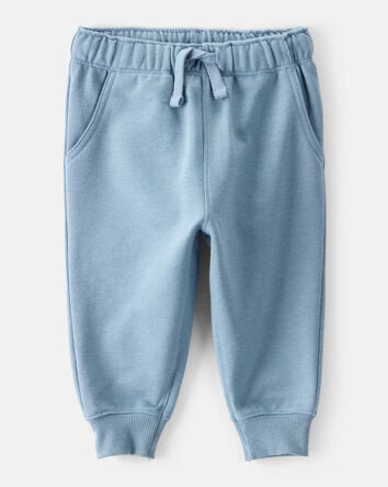 Baby Boy Solid Fleece Cotton Jogger - Blue, 