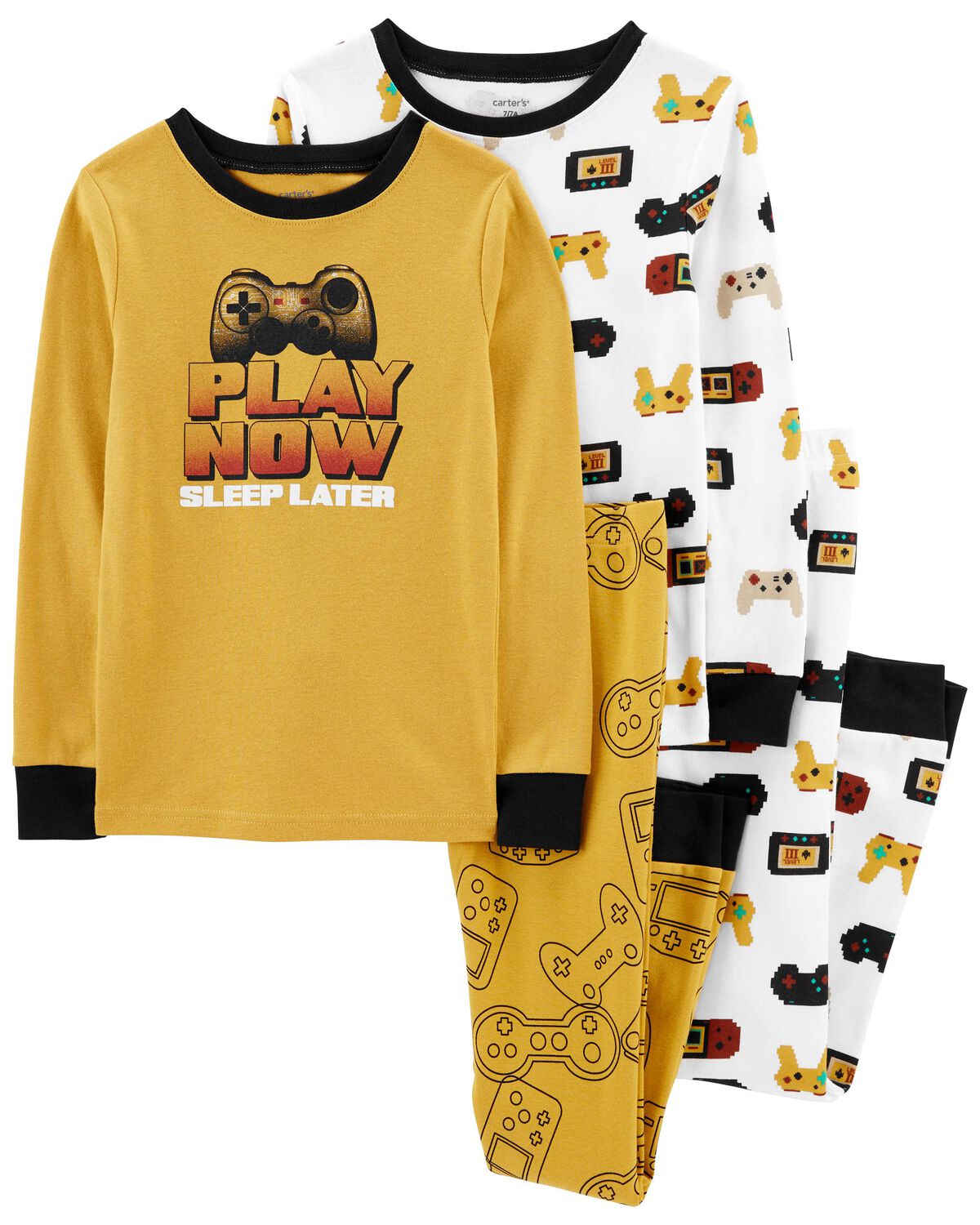 Yellow Kid 4Piece Video Game 100 Snug Fit Cotton Pajamas