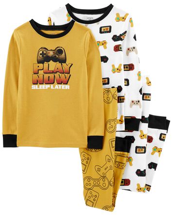 Kid 4-Piece Video Game 100% Snug Fit Cotton Pajamas, 
